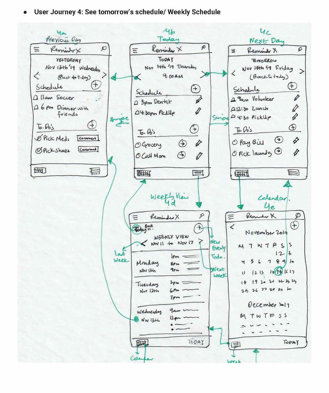 Wireframe 4: Check Schedule